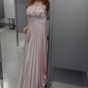 Long light pink dress